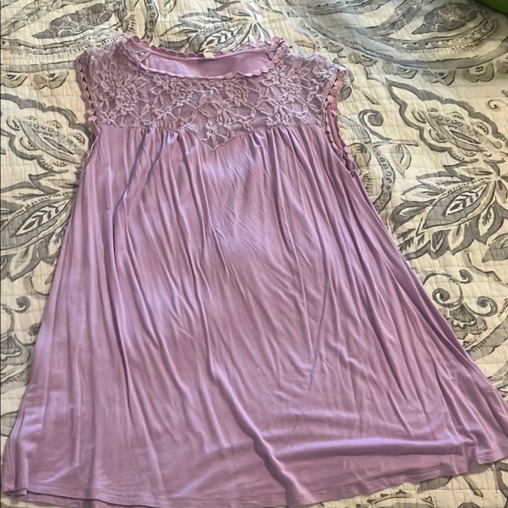 Pinkblush Lilac Lace Trim Top